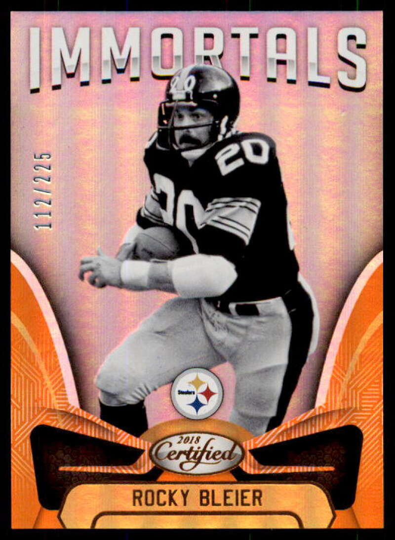 Rocky Bleier IMM Card 2018 Certified Mirror Orange #125 Image 1