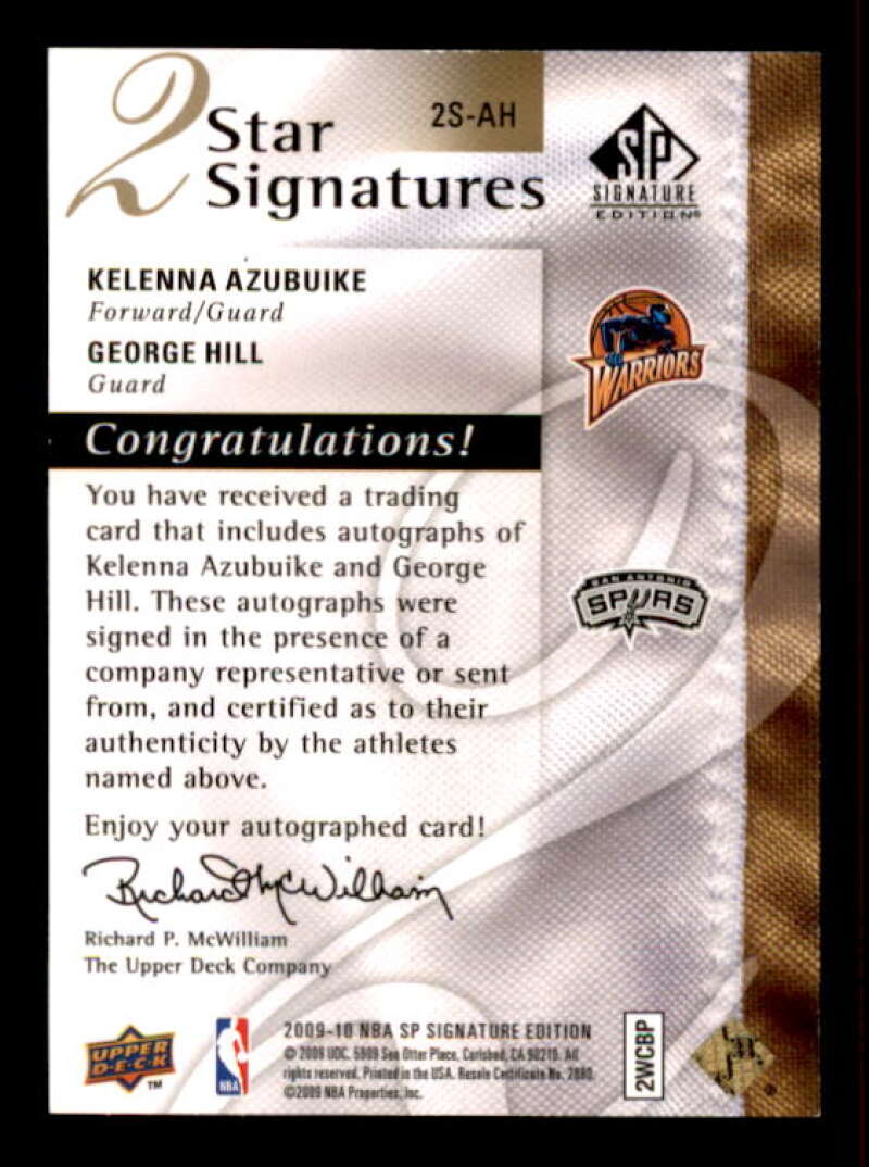 George Hill/ Azubuike 2009-10 SP Signature Edition 2 Star Signatures #2SAH /199 Image 2