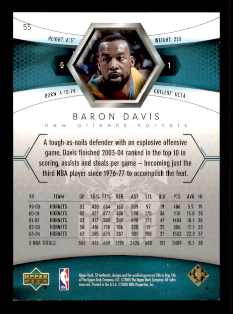 Baron Davis Card 2004-05 SP Authentic Limited #55 Image 2