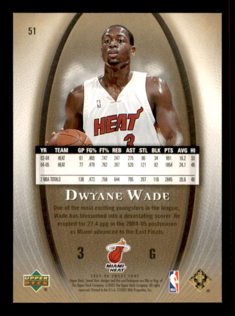 Dwyane Wade Card 2005-06 Sweet Shot Gold #51 Image 2