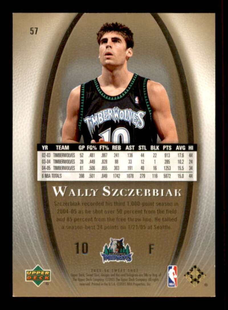 Wally Szczerbiak Card 2005-06 Sweet Shot Gold #57 Image 2