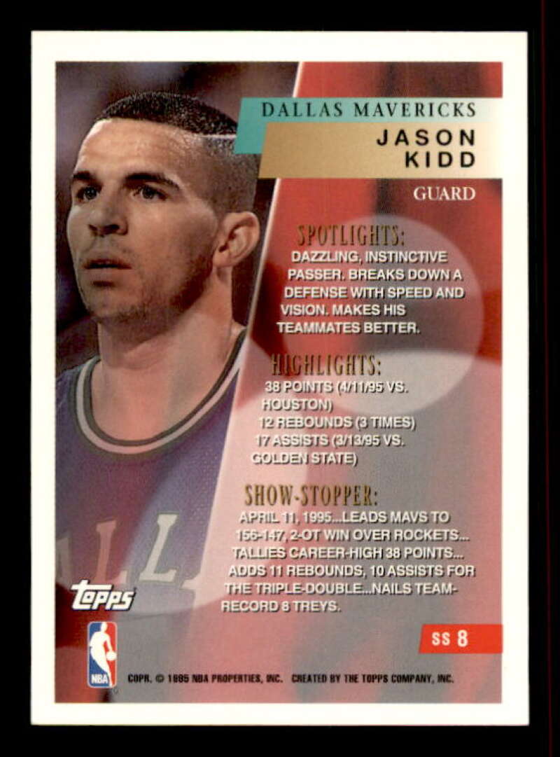 Jason Kidd Card 1995-96 Topps Show Stoppers #SS8 Image 2