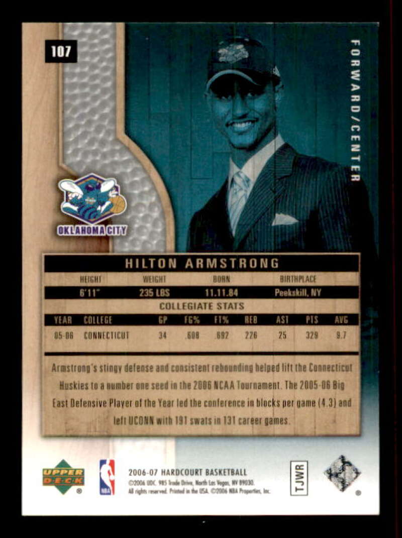 Hilton Armstrong Card 2006-07 Upper Deck Hardcourt Silver #107 Image 2