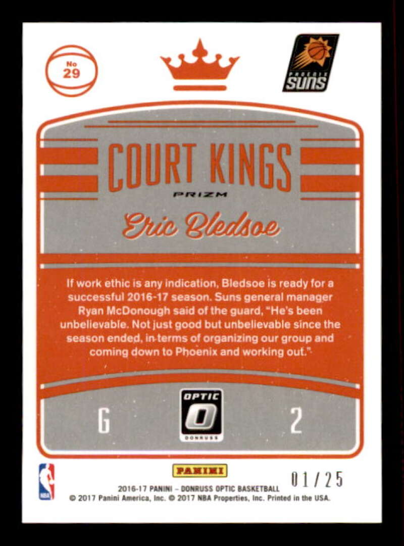 Eric Bledsoe Card 2016-17 Panini Donruss Optic Pink Court Kings #29 Image 2