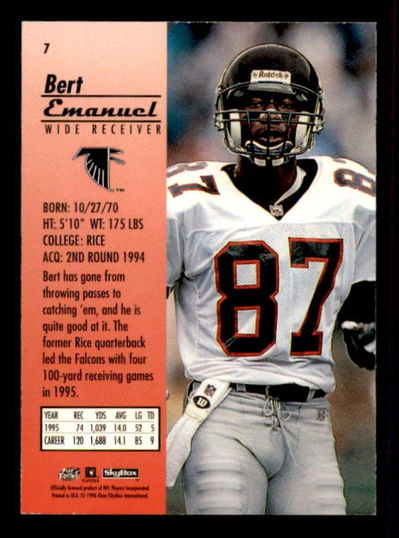 Bert Emanuel Card 1996 SkyBox Premium Rubies #7 Image 2