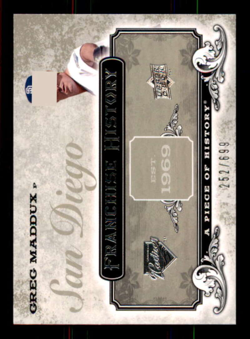Greg Maddux Card 2008 UD A Piece of History Franchise History #FH43 Image 1