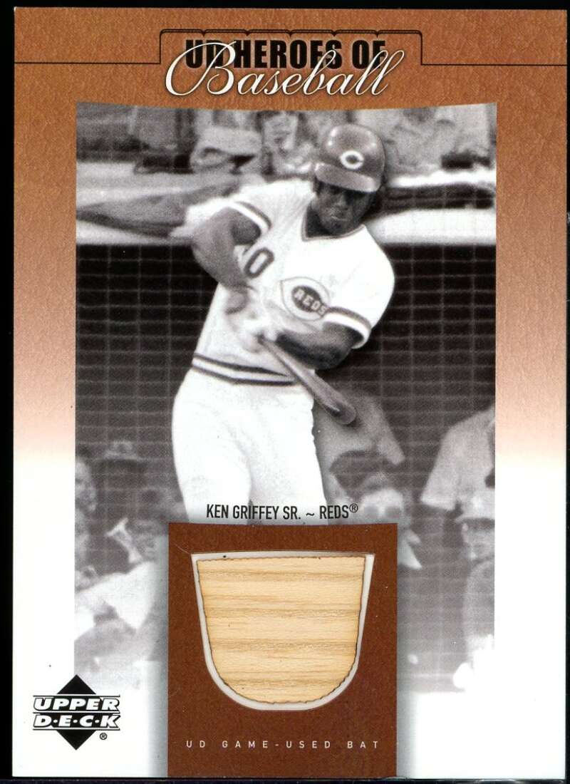 Ken Griffey Sr. Card 2001 UD Prospect Premieres Heroes Baseball Game Bat #BKEG Image 1