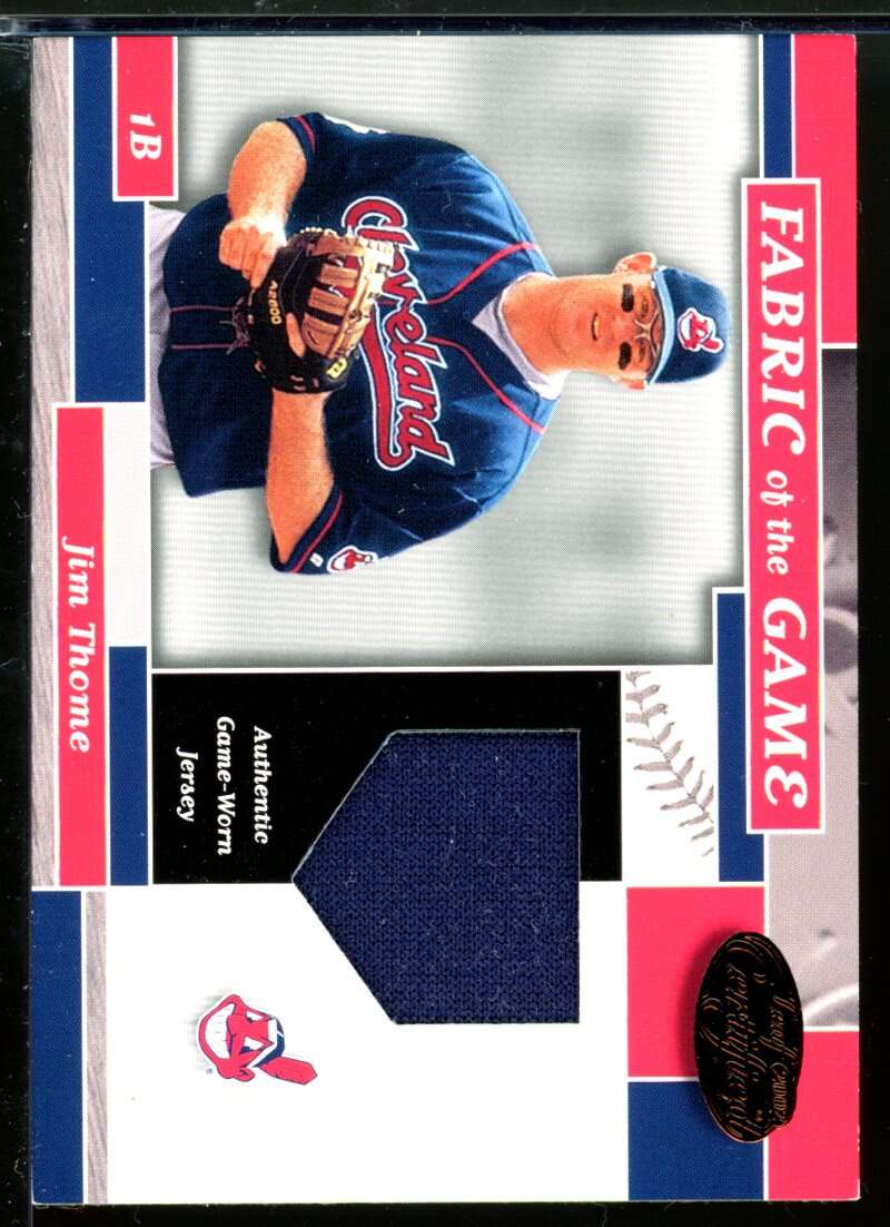 Jim Thome Card 2002 Leaf Certified Fabric of the Game #93BA /100 Image 1