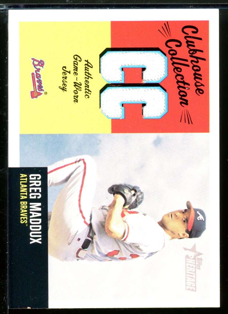 Greg Maddux Jsy Card 2002 Topps Heritage Clubhouse Collection #CCGM Image 1
