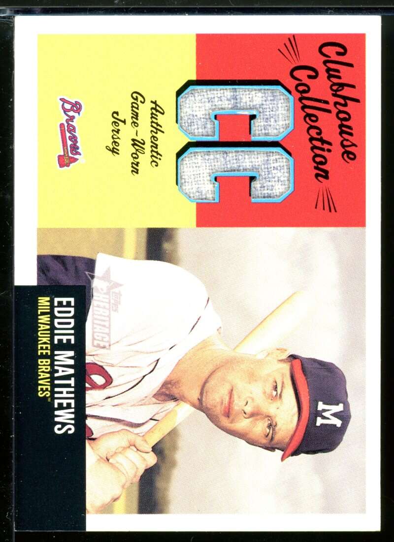 Eddie Mathews Jsy Card 2002 Topps Heritage Clubhouse Collection #CCEM Image 1