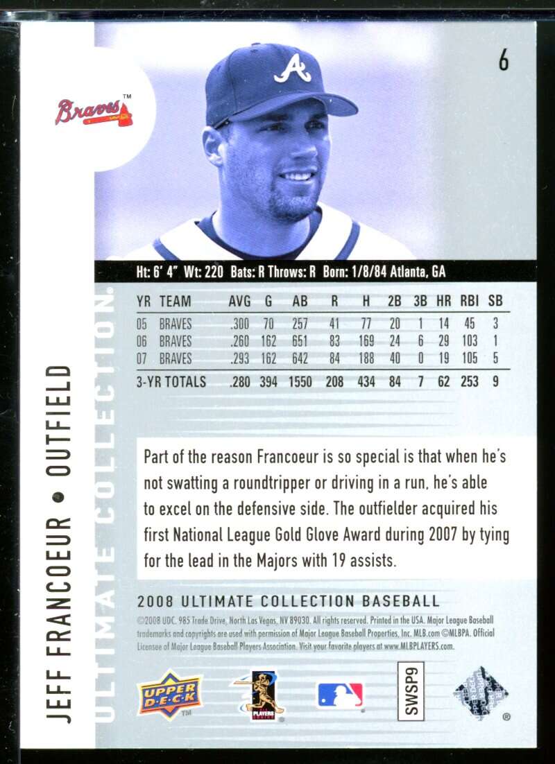 Jeff Francoeur Card 2008 Ultimate Collection #6 Image 2