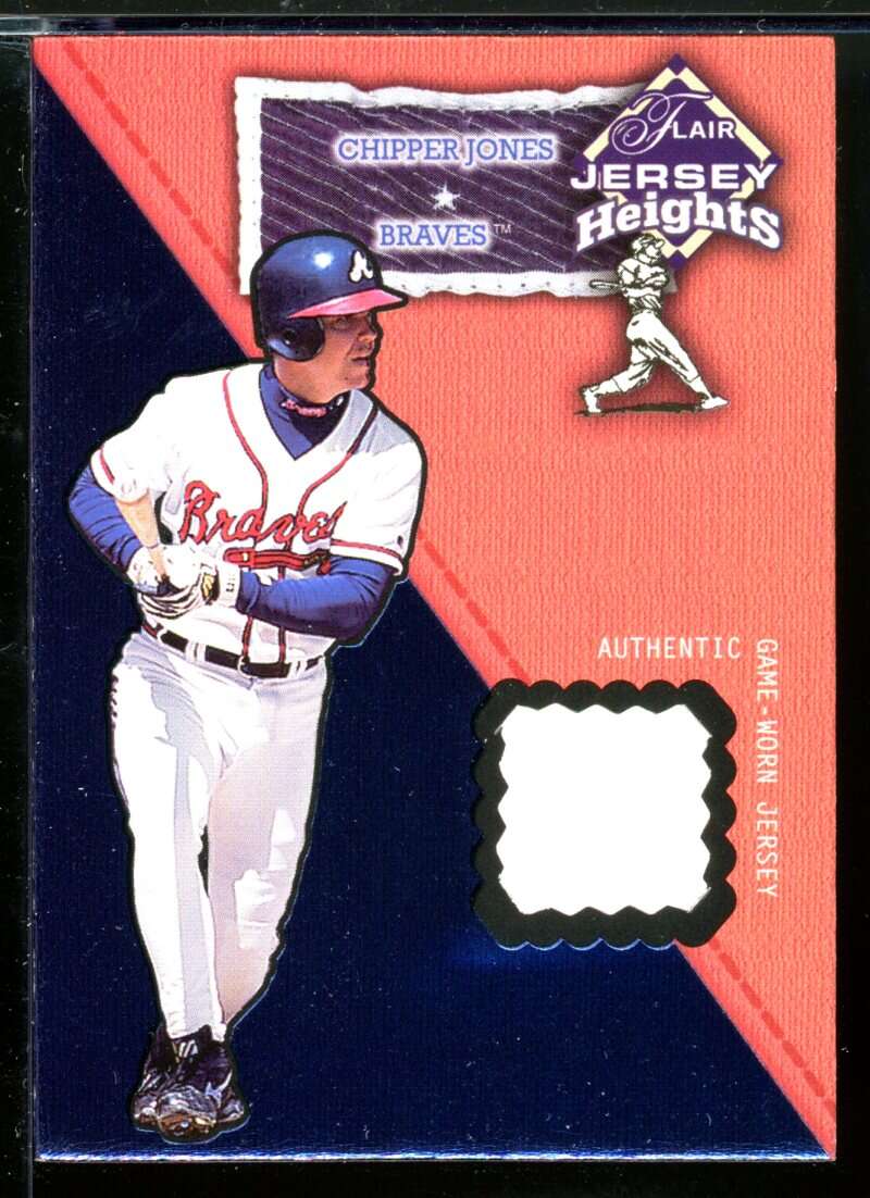 Chipper Jones Card 2002 Flair Jersey Heights #15 Image 1