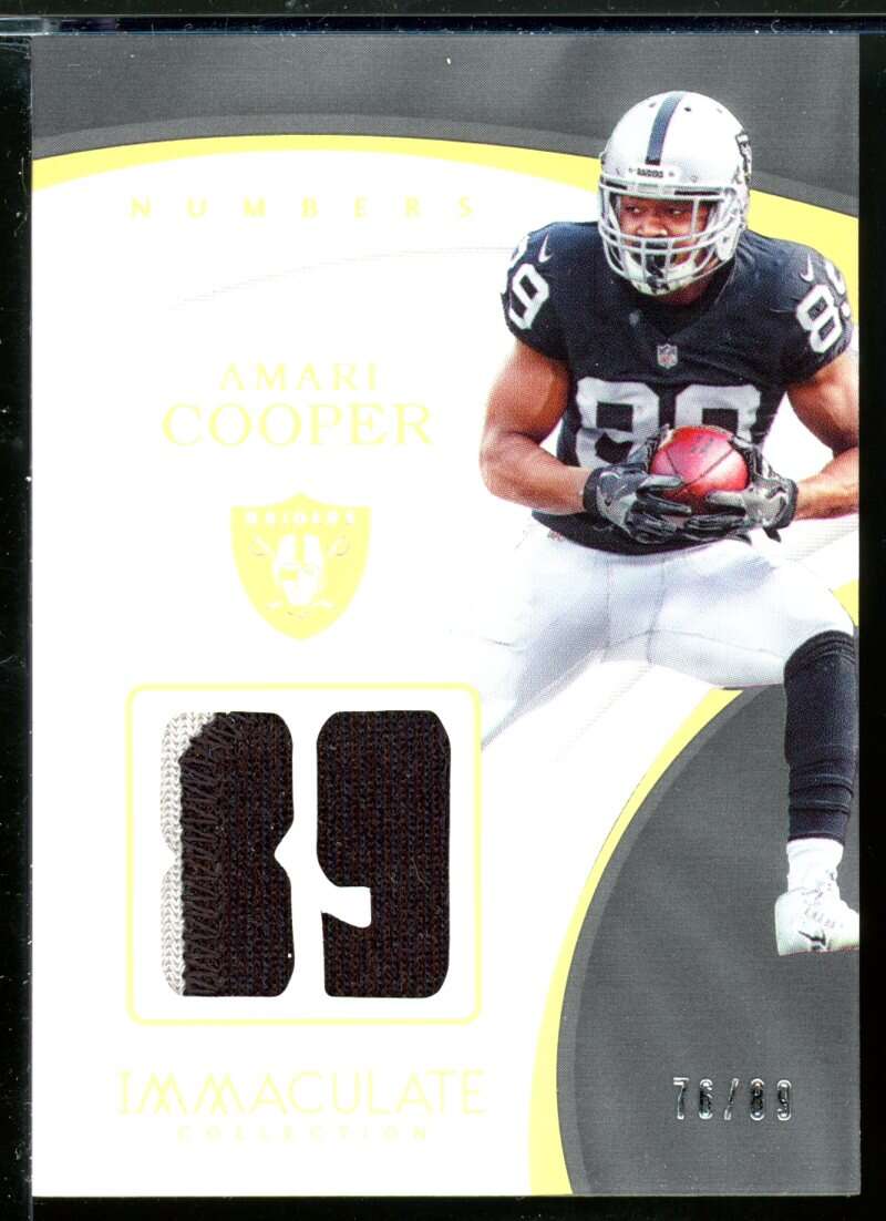 Amari Cooper 2017 Immaculate Collection Immaculate Numbers Memorabilia #78 /89 Image 1