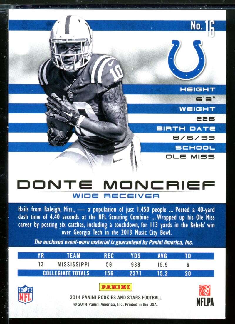 Donte Moncrief Card 2014 Rookies &amp; Stars Materials #16 Image 2