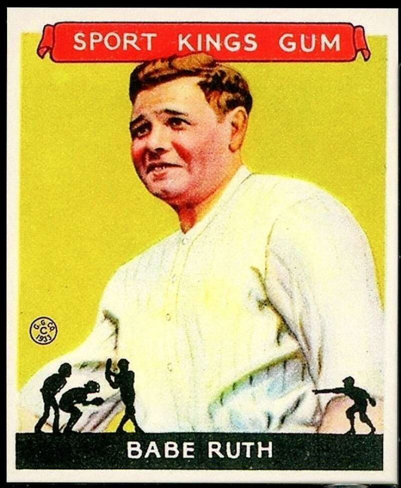 Babe Ruth Rookie REPRINT Card 1933 Sport Kings #2 Image 1
