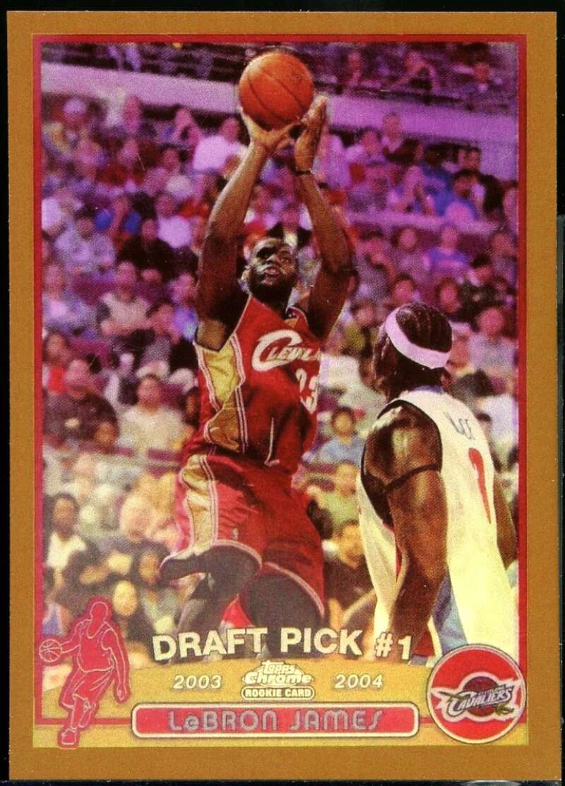 LeBron James Rookie REPRINT Card 2003-04 Topps Chrome Refractors Gold #111 Image 1