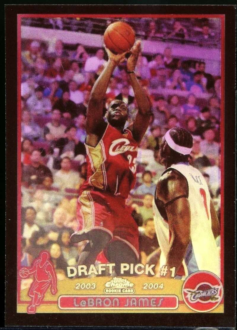 LeBron James Rookie REPRINT Card 2003-04 Topps Chrome Refractors Black #111 Image 1