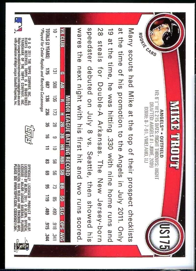 Mike Trout Rookie REPRINT Card 2011 Topps Update Diamond Anniversary # SUPERIORSPORTSINVESTMENTS.COM Mike Trout Rookie REPRINT Card 2011 Topps Update Diamond Anniversary # SUPERIORSPORTSINVESTMENTS.COM