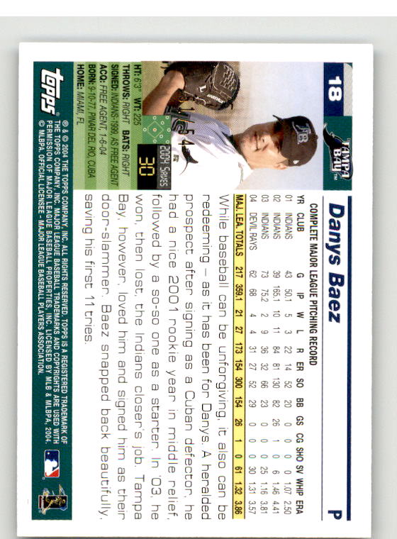 Danys Baez Card 2005 Topps Black #18 Image 2