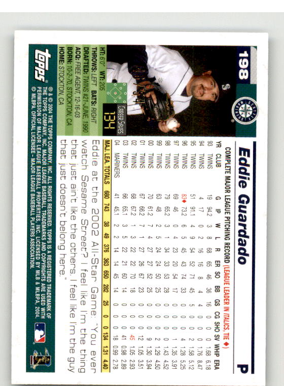 Eddie Guardado Card 2005 Topps Black #198 Image 2