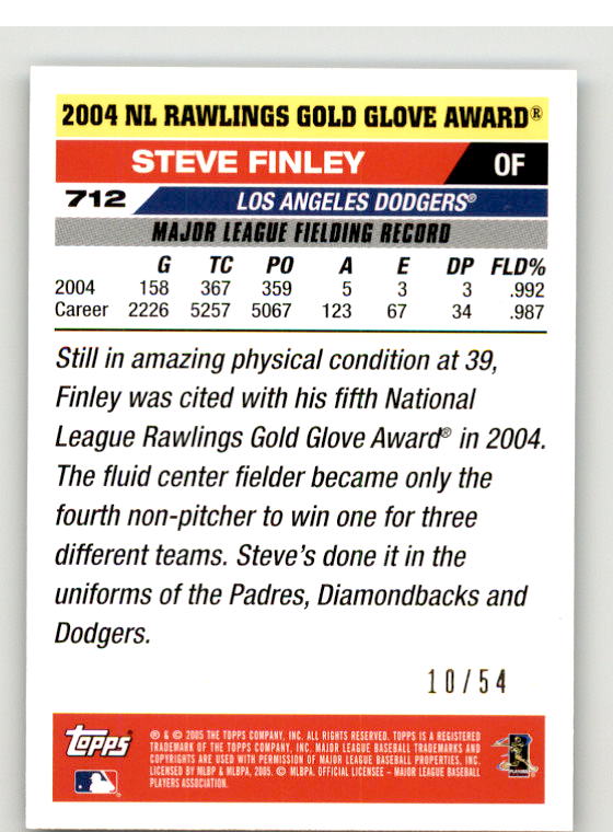 Steve Finley GG Card 2005 Topps Black #712 Image 2