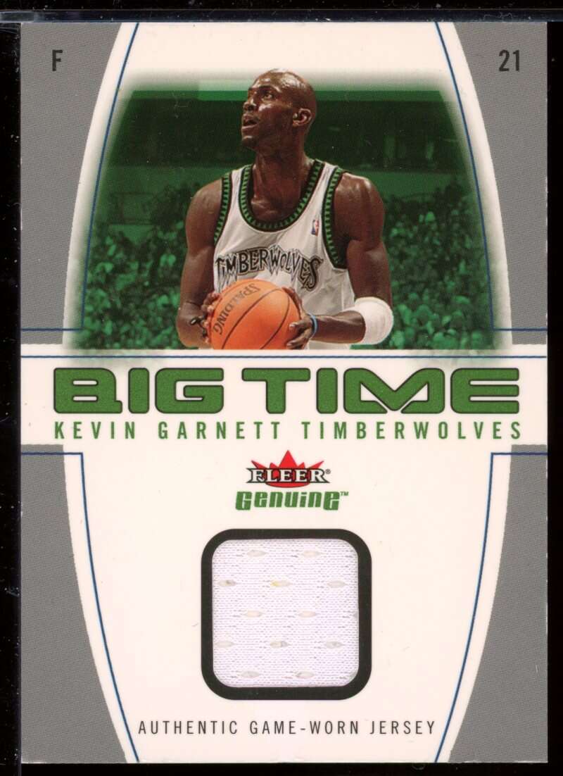 Kevin Garnett Card 2004-05 Fleer Genuine Big Time Game Used #KG Image 1