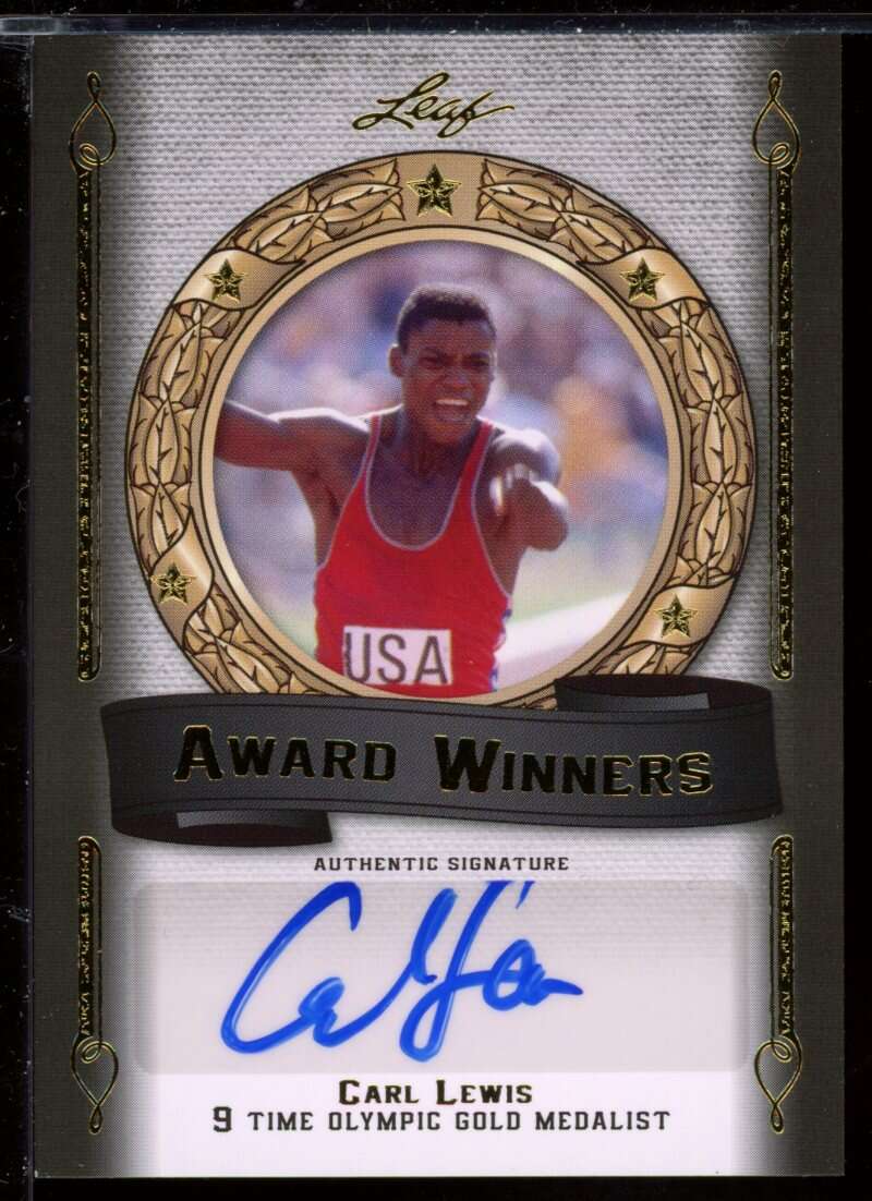 Carl Lewis Card 2012 Leaf Legends of Sport Award Winners Autographs Gold #AWCL1 Image 1
