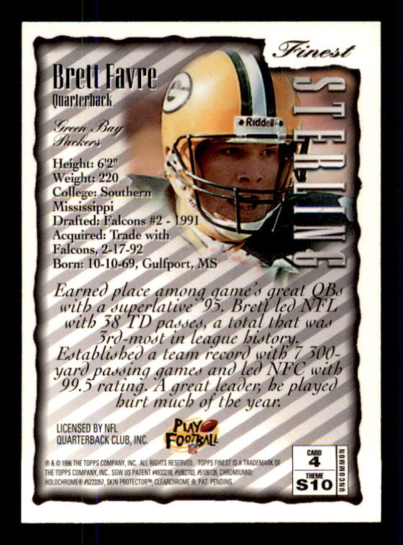 Brett Favre S Card 1996 Finest #4 Image 2