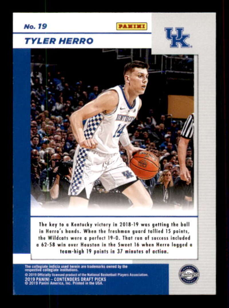 Tyler Herro Rookie 2019-20 Panini Contenders Draft Picks Game Day Tickets #19 Image 2