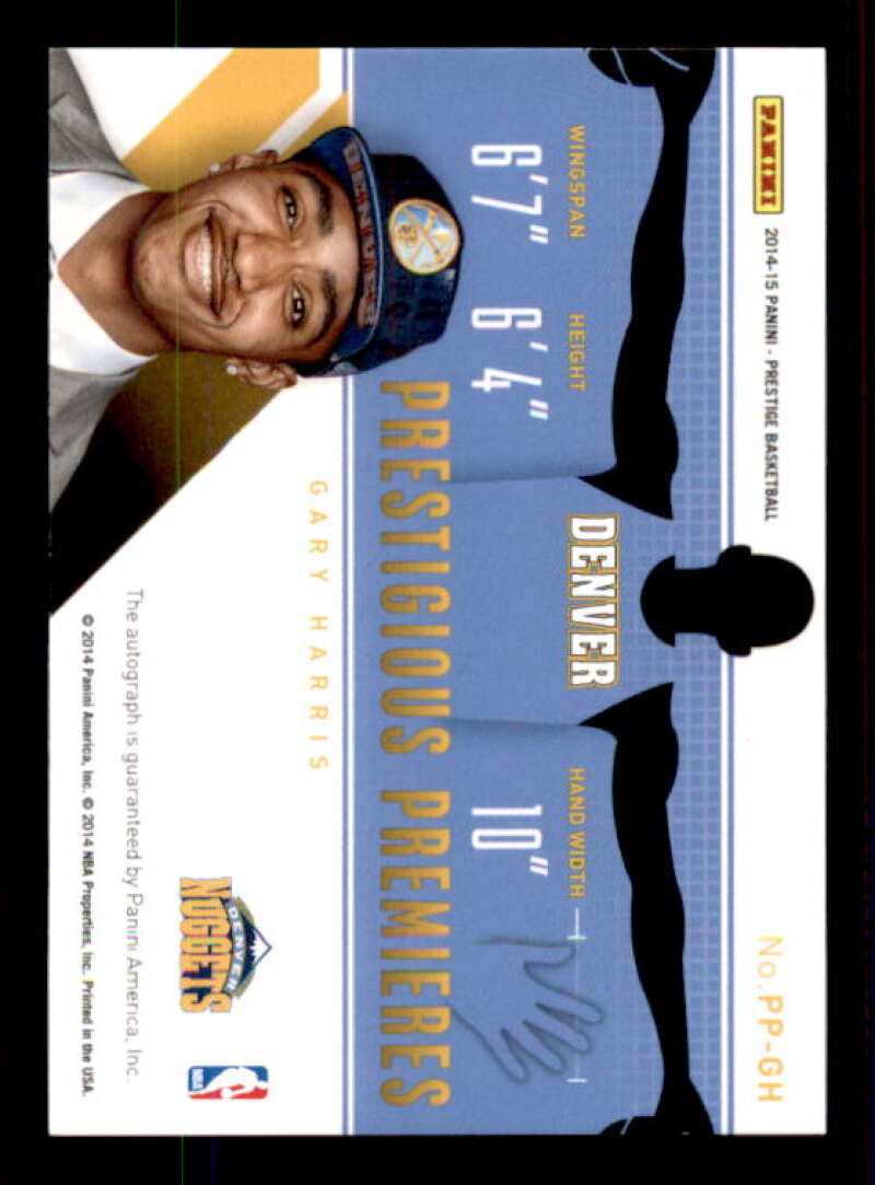 Gary Harris Rookie Card 2014-15 Prestige Prestigious Premieres Signatures #PPGH Image 2