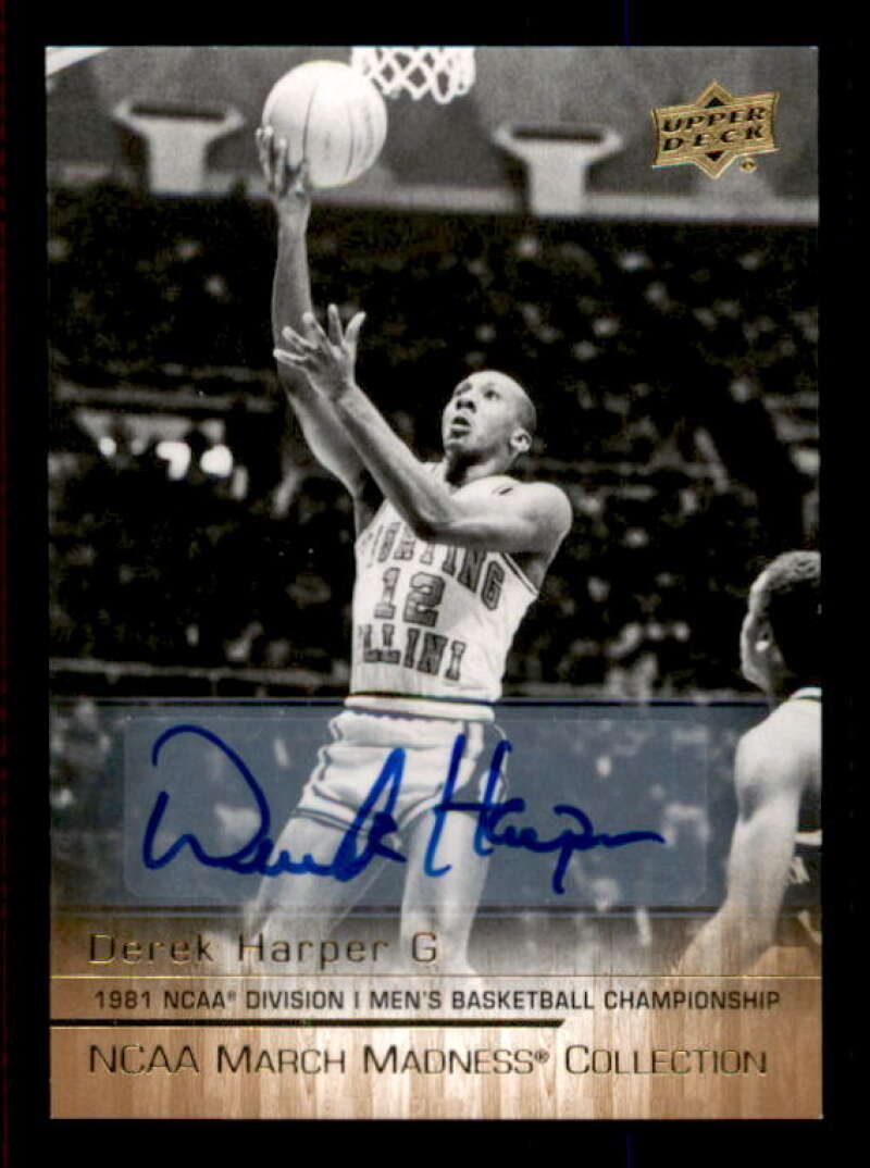 Derek Harper 2014-15 Upper Deck March Madness Collection Gold Autographs #DH1 Image 1
