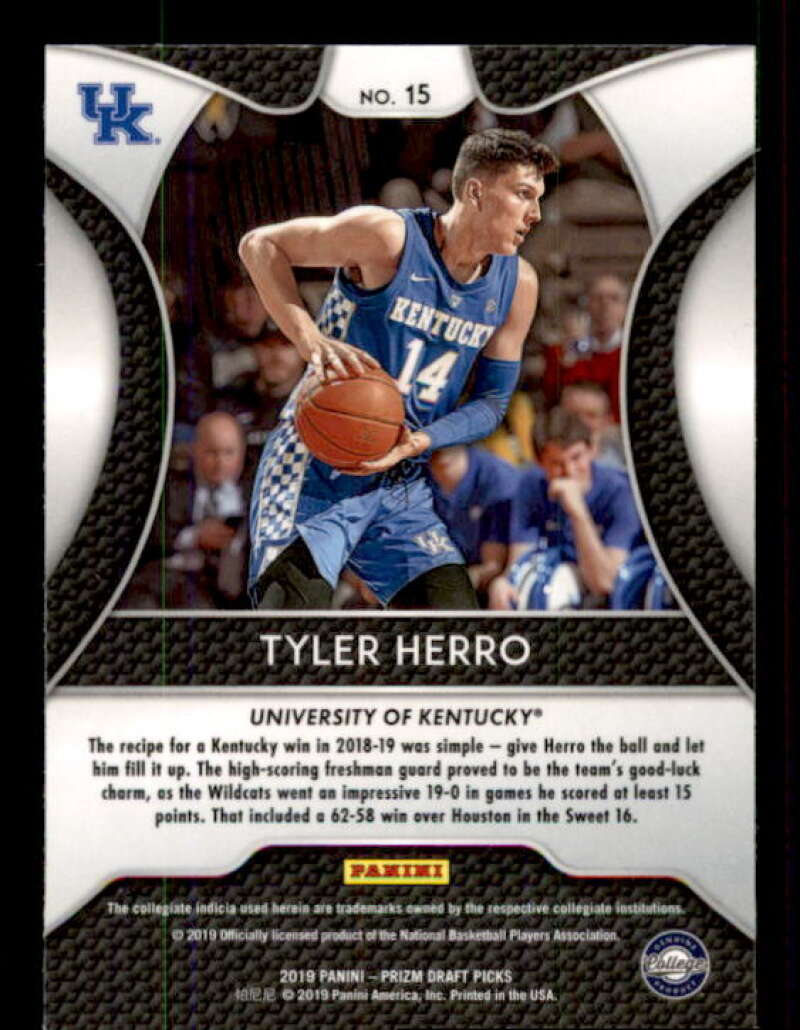 Tyler Herro Rookie Card 2019-20 Panini Prizm Draft Picks Prizms #15 Image 2