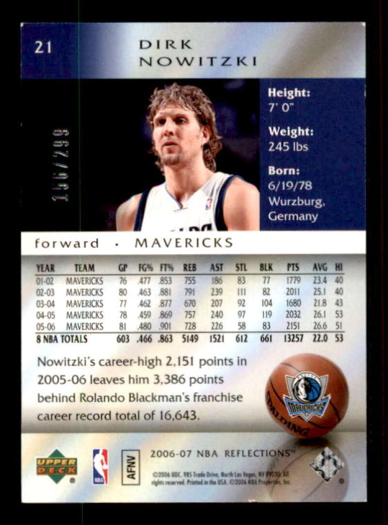 Dirk Nowitzki Card 2006-07 Reflections Gold #21 Image 2