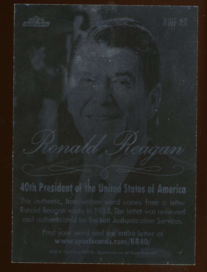 Ronald Reagan Card 2020 A Word from President #AWFR-RR Image 2