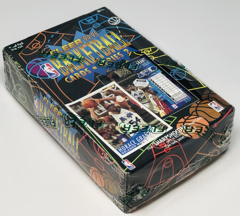 1994-95 Fleer Series 2 Find 'SHARPSHOOTER' Retail Basketball Box Image 2