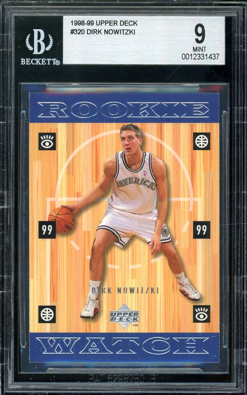 Dirk Nowitzki Rookie Card 1998-99 Upper Deck #320 BGS 9 Image 1