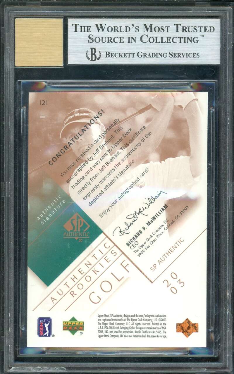 Jeff Brehaut AU/1999 Card 2003 SP Authentic #121 BGS 9 Image 2