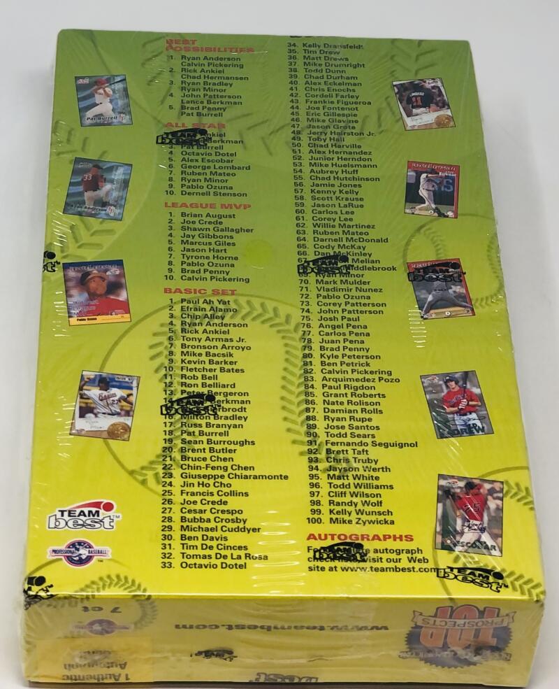 1999 Team Best Top Prospects Minor League Retail Baseball Green Box Image 3