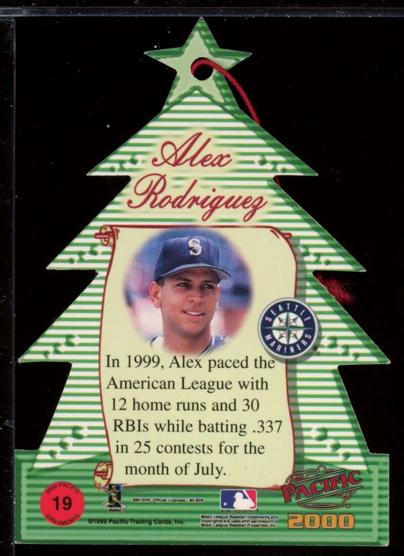 Alex Rodriguez Card 2000 Pacific Ornaments #19 Image 2