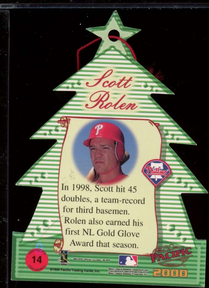 Scott Rolen Card 2000 Pacific Ornaments #14 Image 2