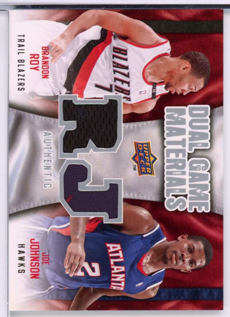 Brandon Roy/Joe Johnson Card 2009-10 Upper Deck Game Materials Dual #DGJR Image 1