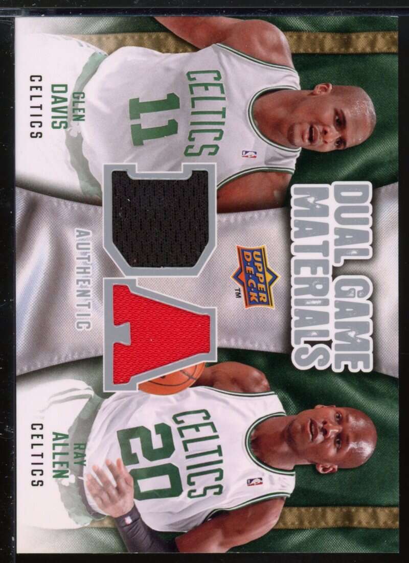 Glen Davis/Ray Allen Card 2009-10 Upper Deck Game Materials Dual #DGAD Image 1