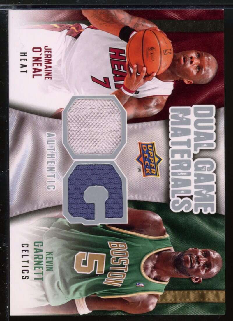 Jermaine O'Neal/Kevin Garnett Card 2009-10 Upper Deck Game Materials Dual #DGGO Image 1