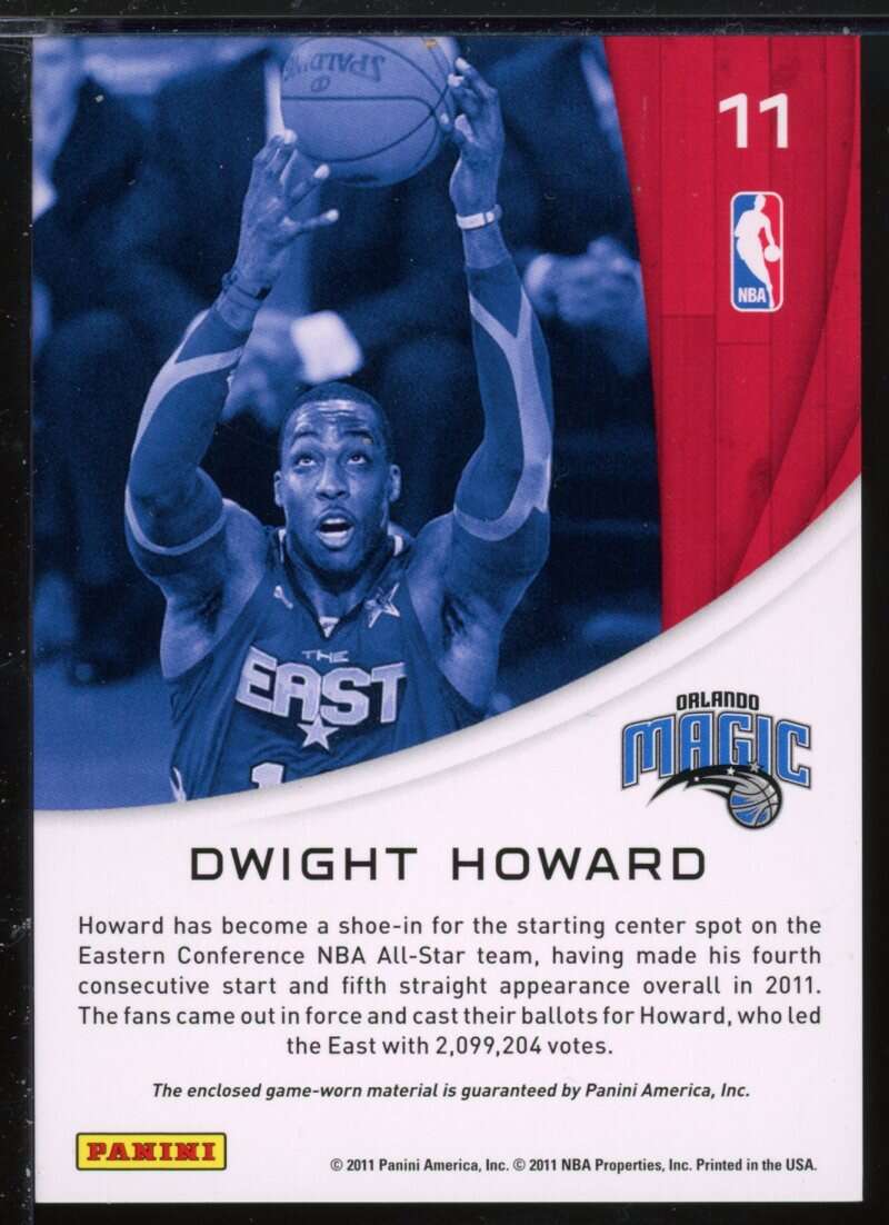 Dwight Howard Card 2010-11 Panini Season Update All-Stars Materials #11 Image 2