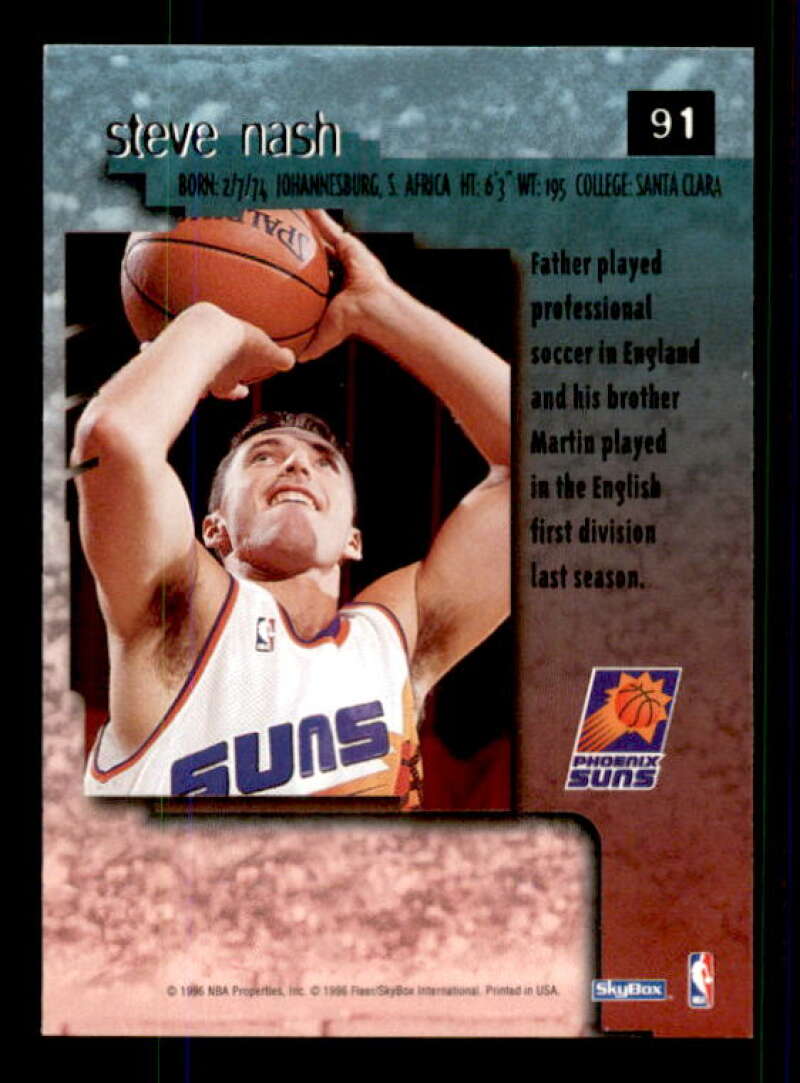 Steve Nash Rookie Card 1996-97 SkyBox Premium #91 Image 2