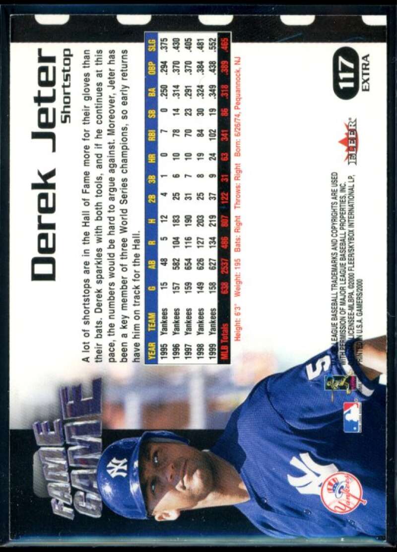 Derek Jeter FG Card 2000 Fleer Gamers Extra #117 Image 2