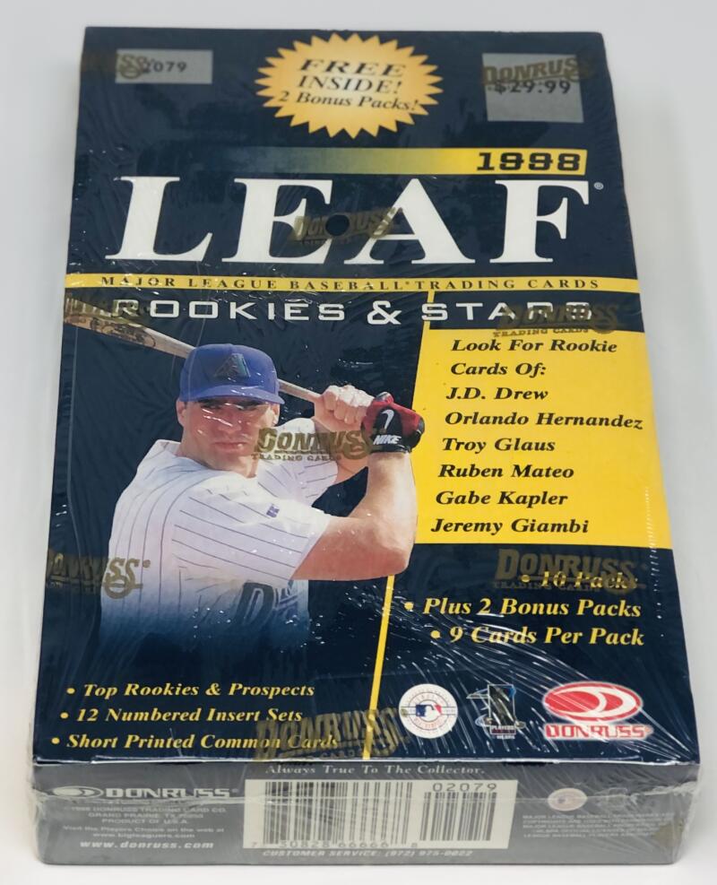 1998 Donruss Leaf Rookie and Stars Baseball Box w/David Oritz Rookie chance Image 1