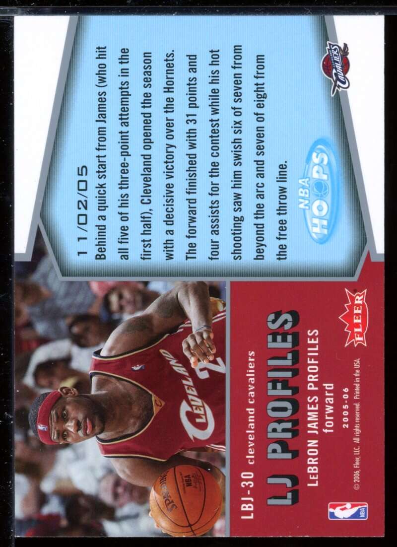 LeBron James Card 2005-06 Hoops LBJ Profiles #LBJ30 Image 2