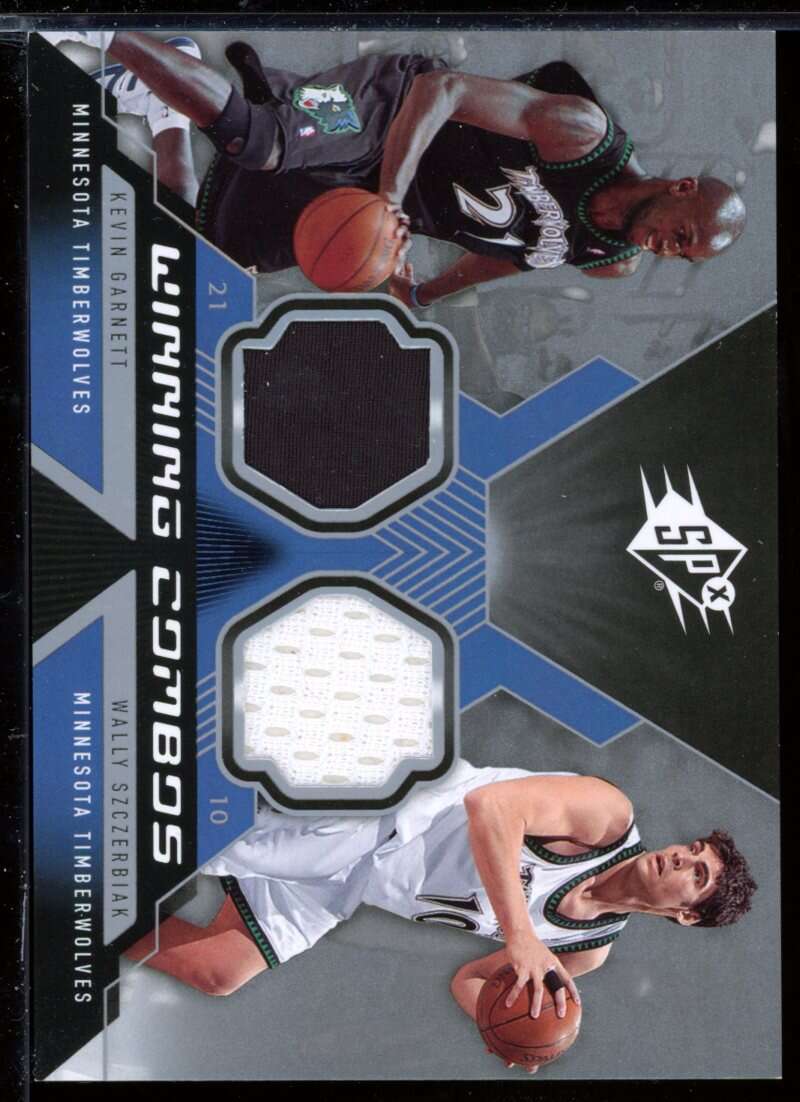 Kevin Garnett/Wally Szczerbiak Card 2005-06 SPx Winning Materials Combos #GS Image 1