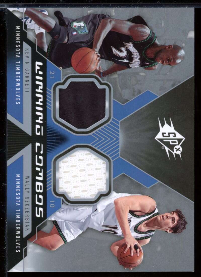 Kevin Garnett/Wally Szczerbiak Card 2005-06 SPx Winning Materials Combos #GS Image 1